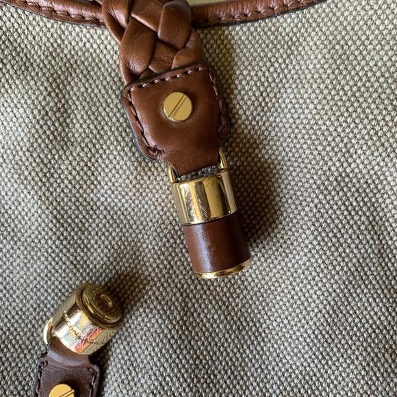 Authentic Michael Kors canvas /hemp purse with leather trim. - Picture 3 of 10